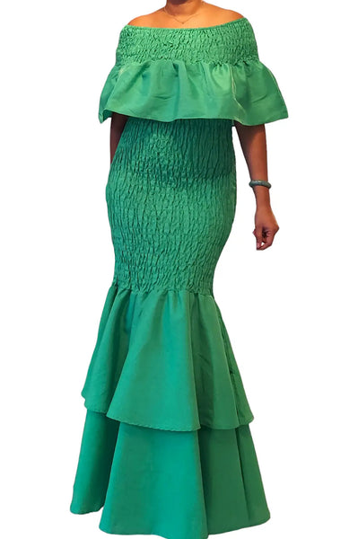 One Size Fits Most Kelly Green Mermaid Style Dress