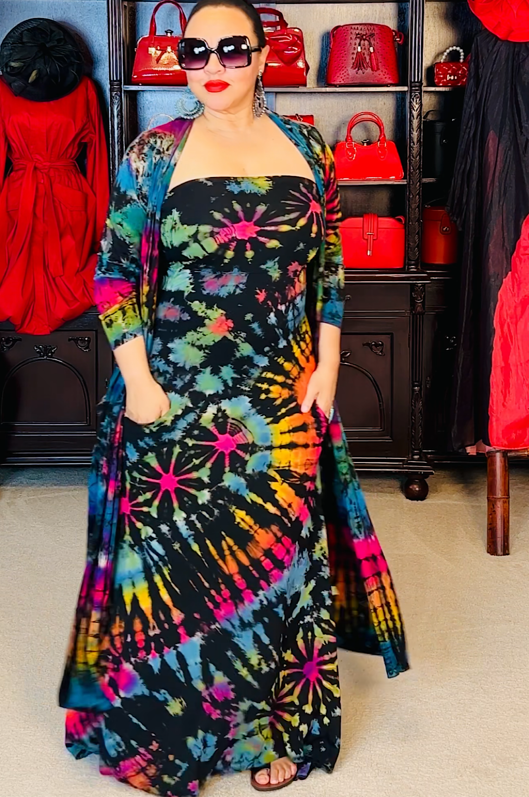 Tie Dye Slim Fit Duster