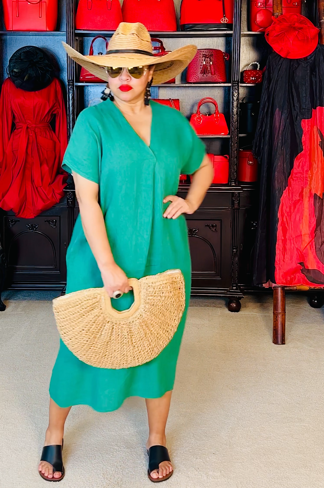 Natural Raffia Handbag (7990081781934)