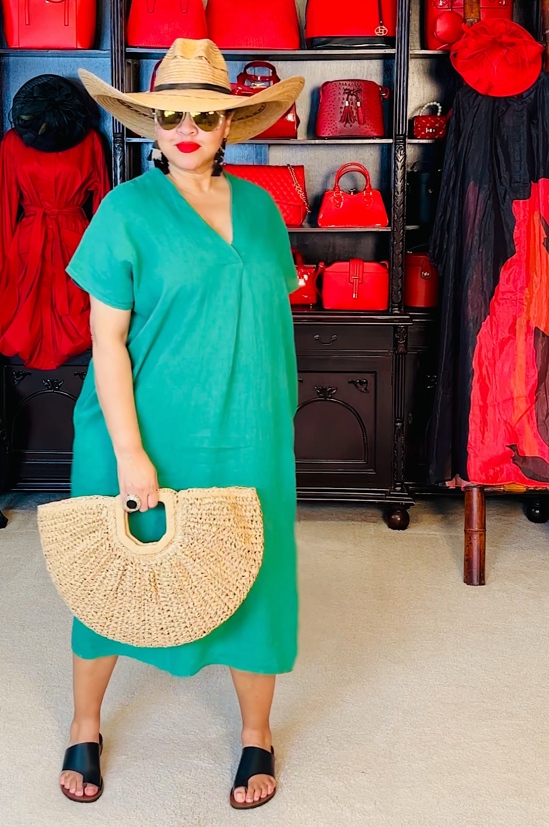 Natural Raffia Handbag (7990081781934)