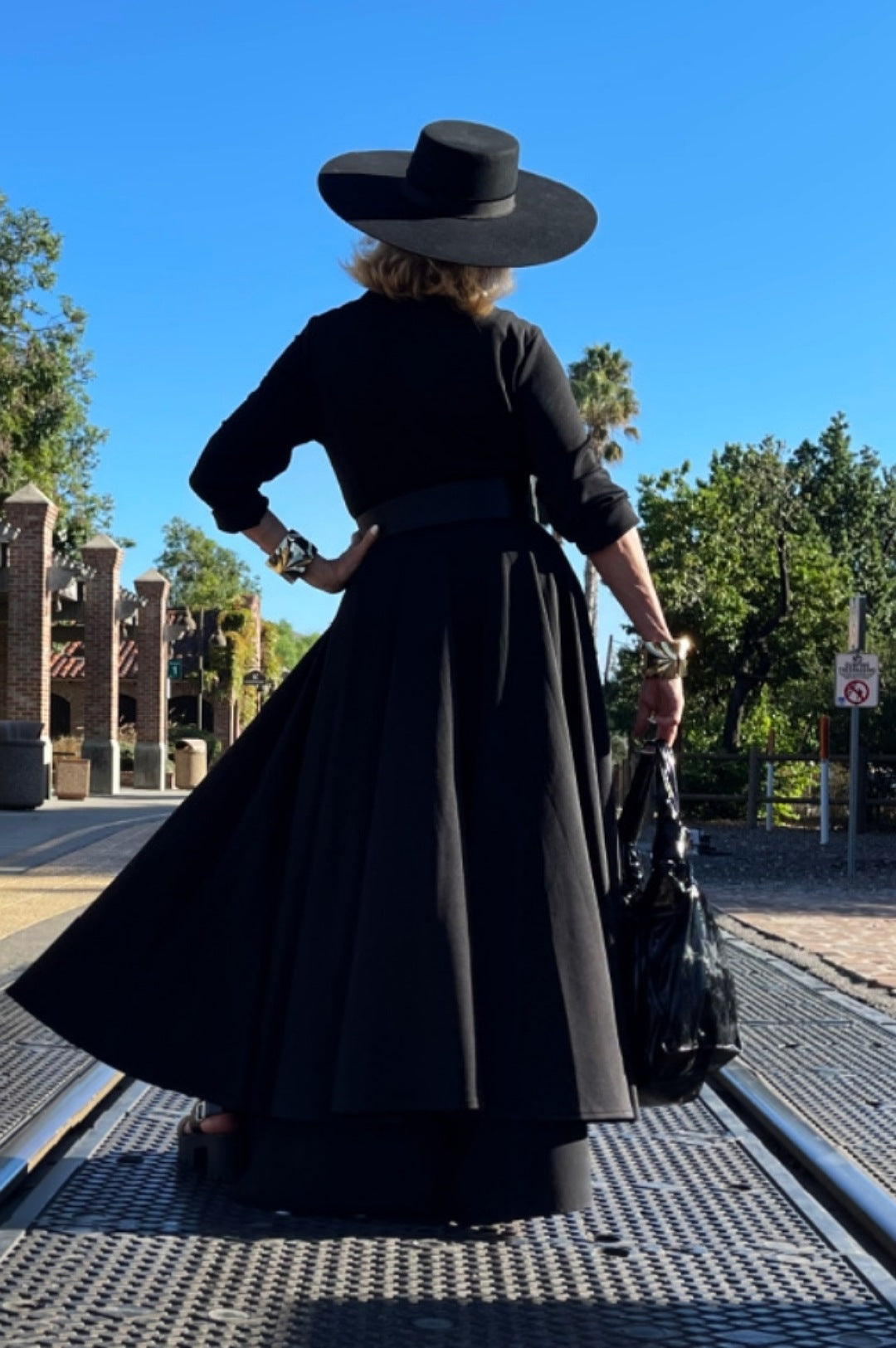 Beautiful Black Long Duster Coat Dress (6330890813614)