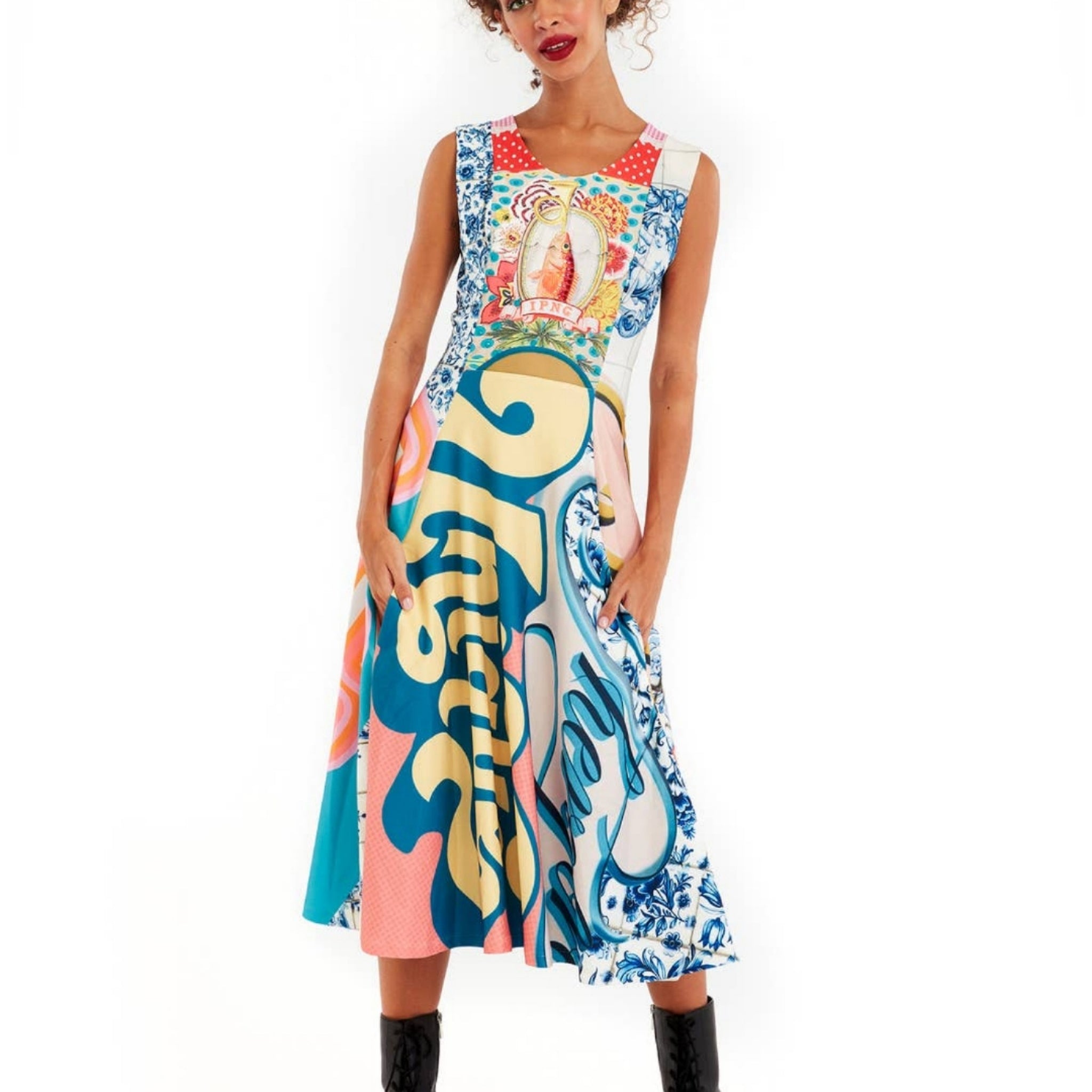 The Art of Fashion Unique Pink Fish Dress (7585669087406)