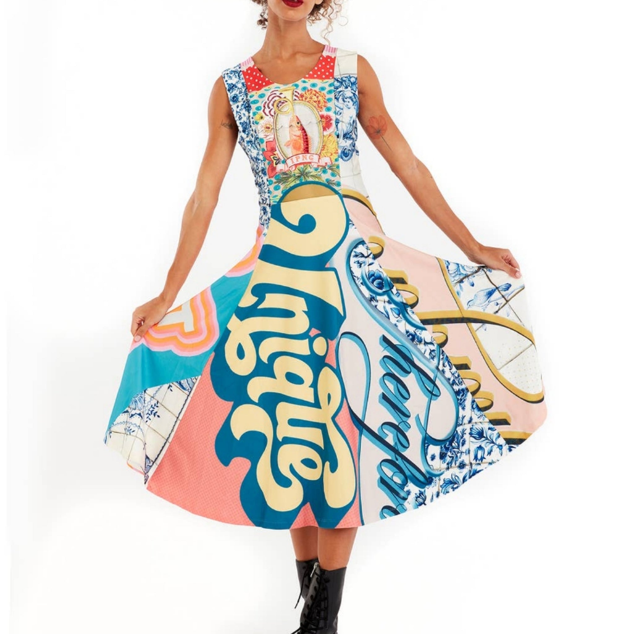 The Art of Fashion Unique Pink Fish Dress (7585669087406)