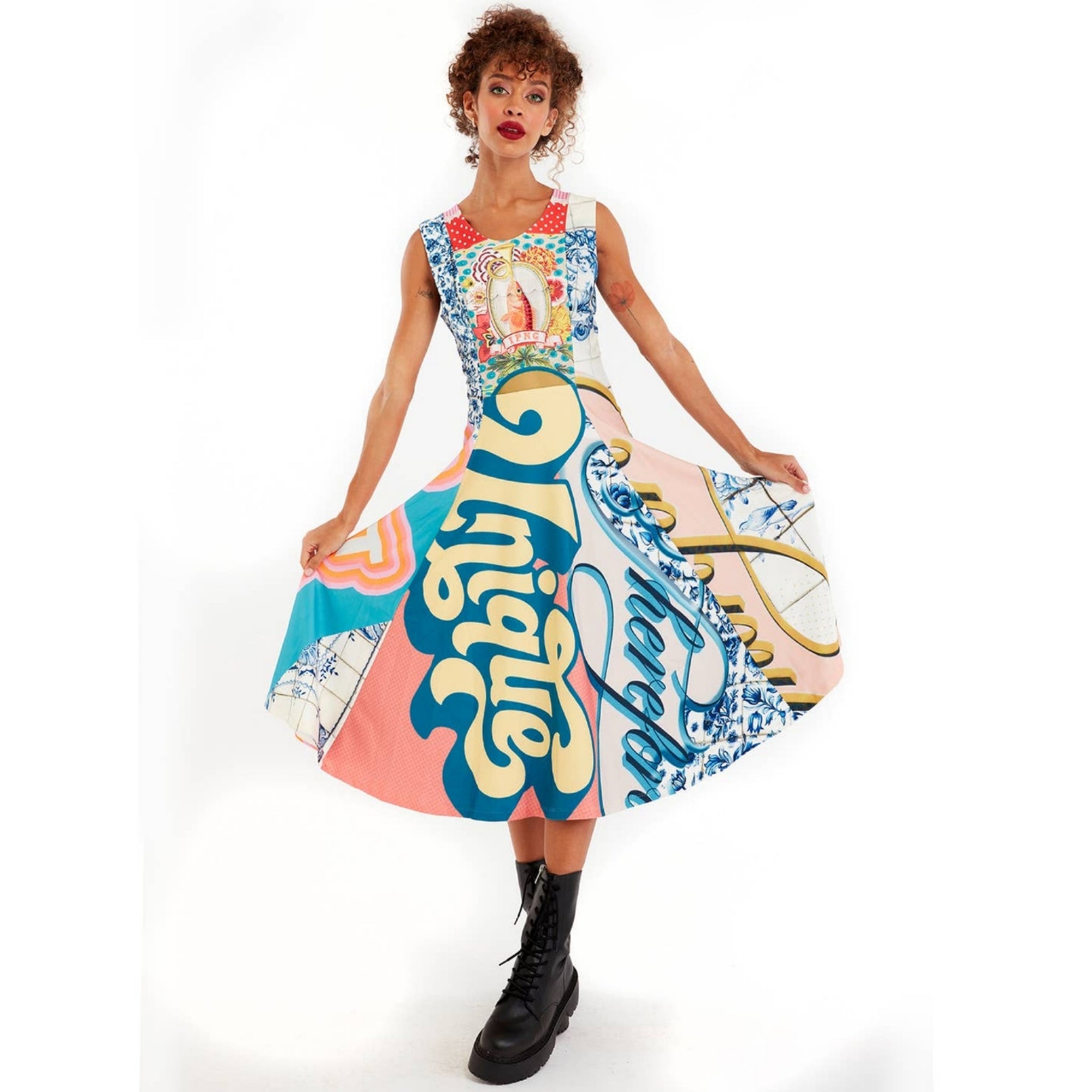 The Art of Fashion Unique Pink Fish Dress (7585669087406)