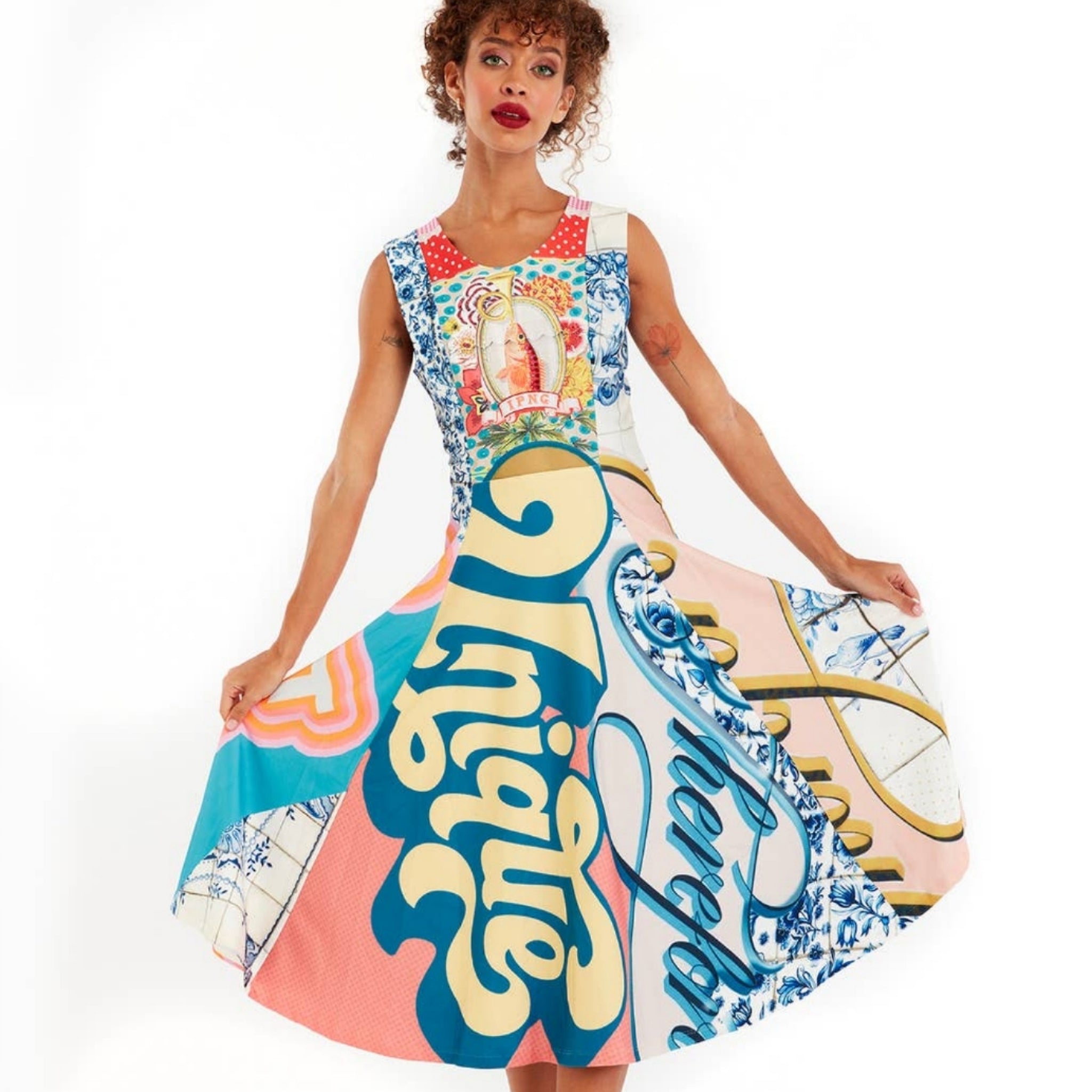 The Art of Fashion Unique Pink Fish Dress (7585669087406)