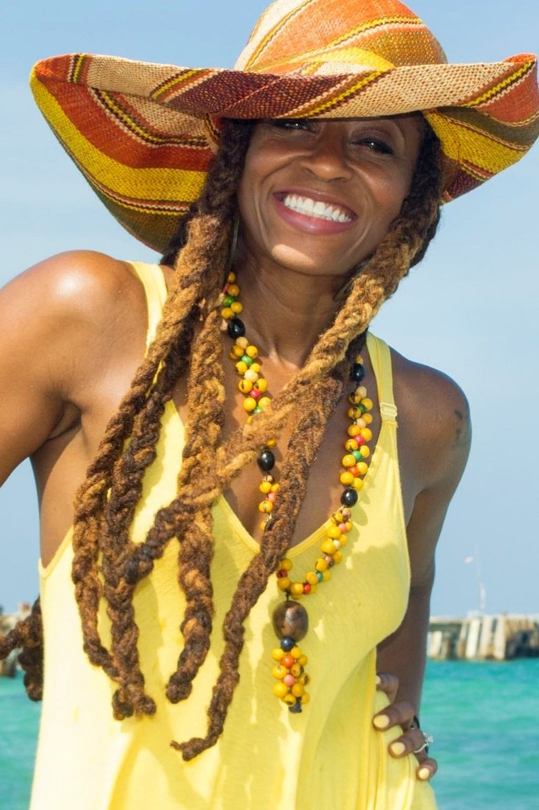 Seven Inch Brim Raffia Hat (7720028012718)