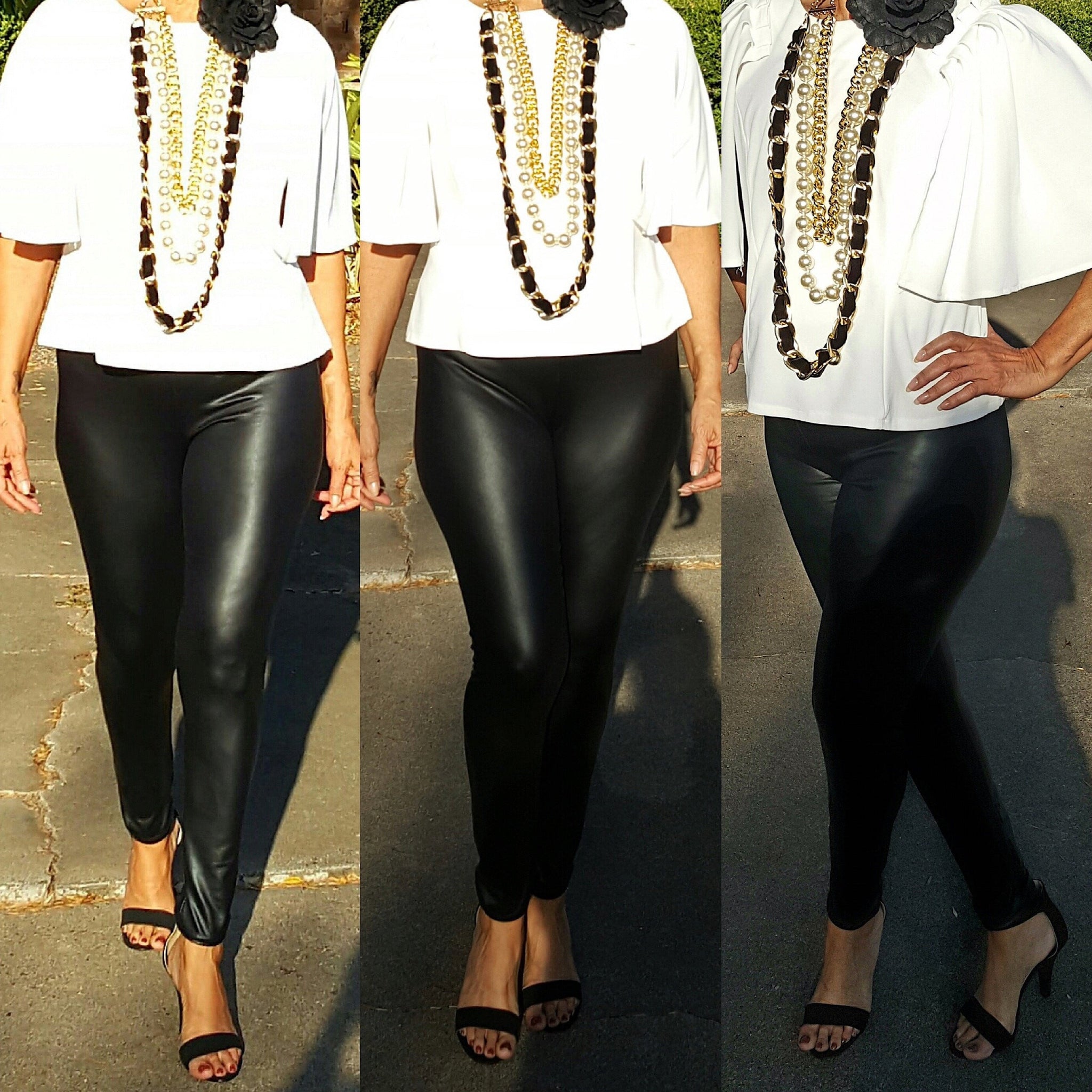 Black Faux Leather Liquid Leggings - socialbutterflycollection-com (10555036622) (7833478103214)