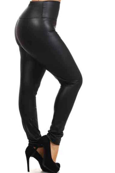 Black Faux Leather Liquid Leggings2 (7833478103214)