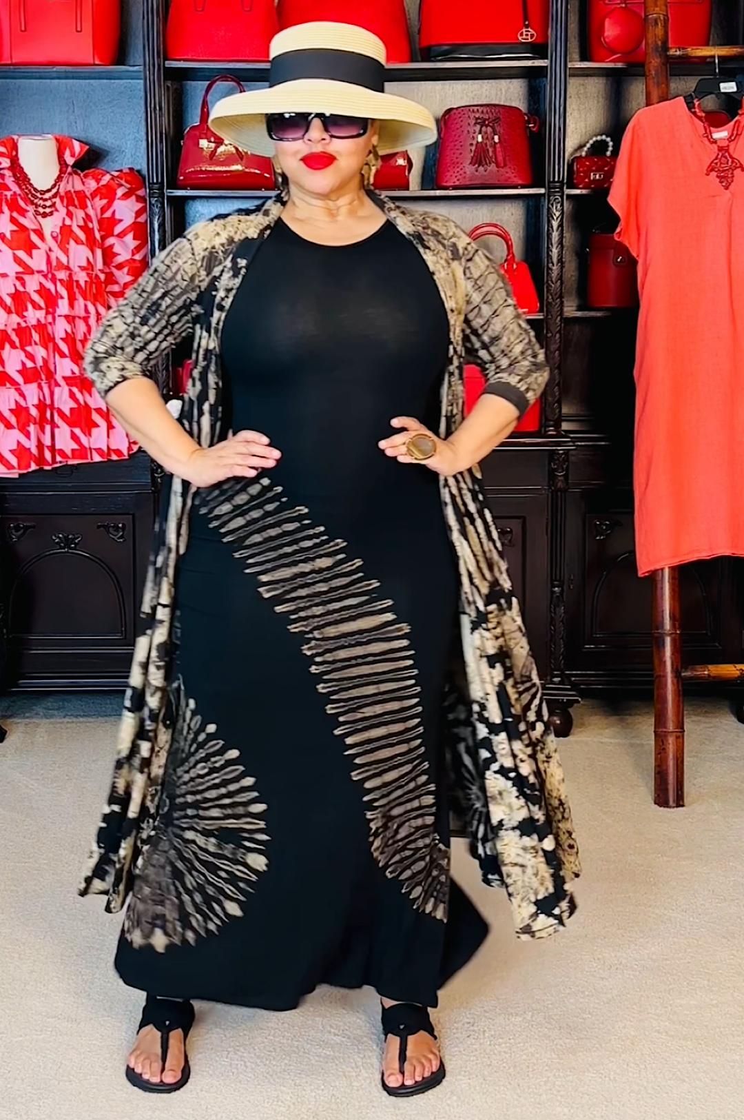 Oatmeal Black Bell Brim Hat (7926278783150)