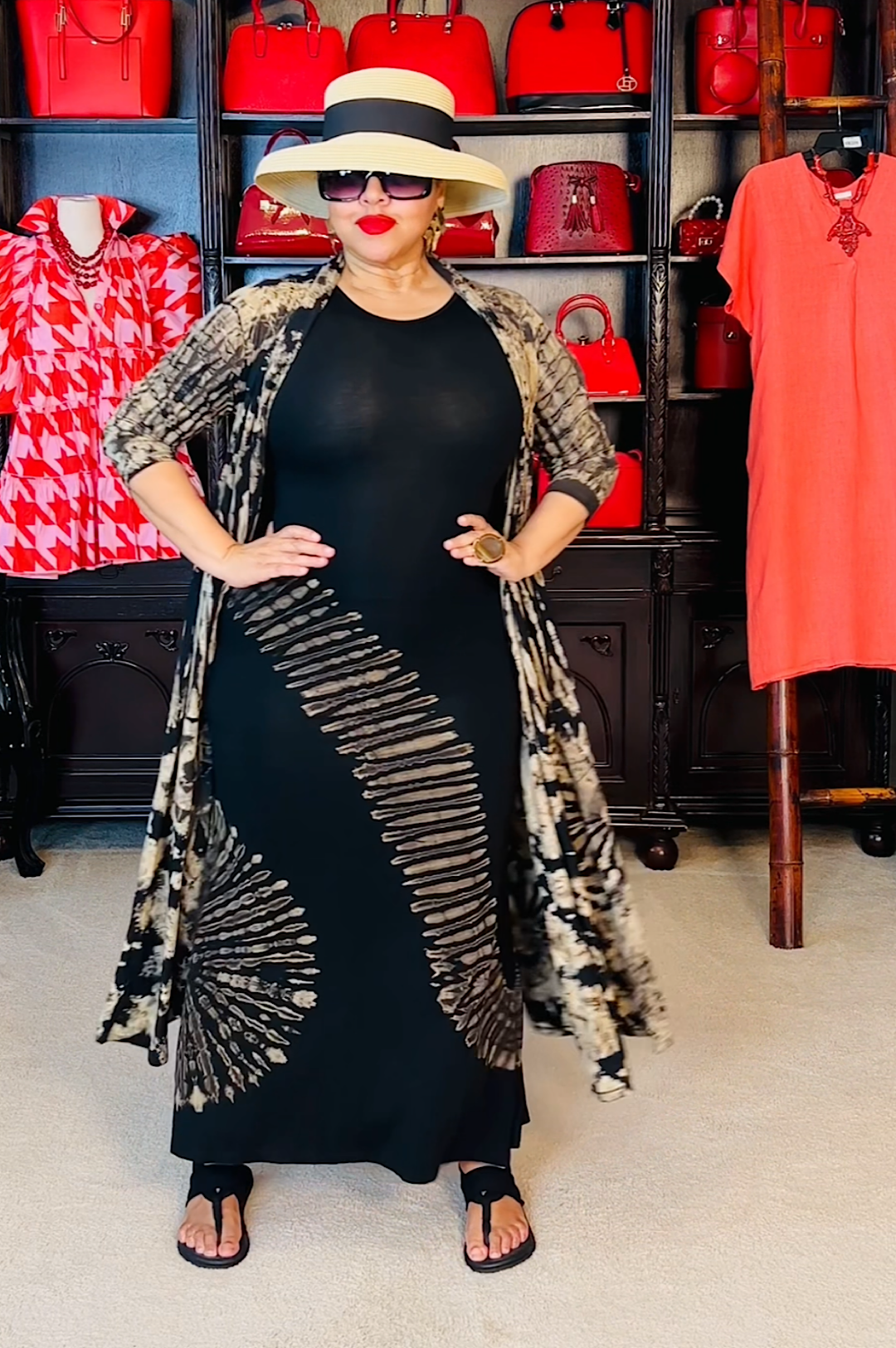 Oatmeal Black Bell Brim Hat (7926278783150)