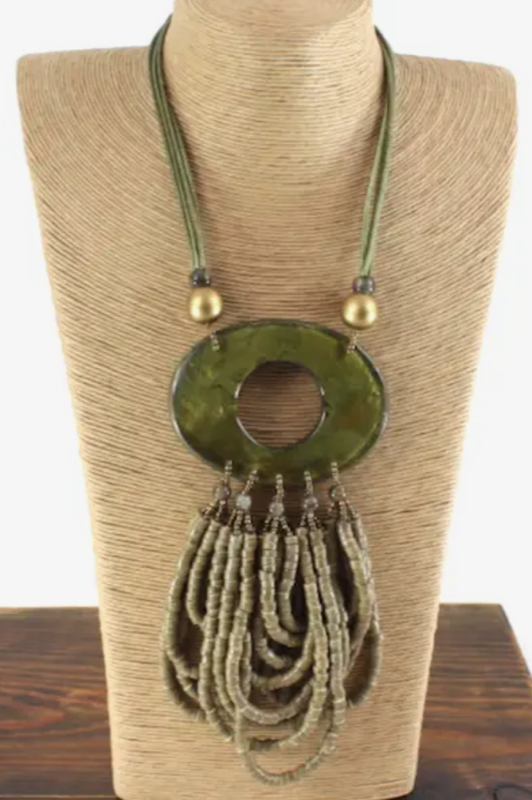 Earthy Green Sophistication Statement Necklace