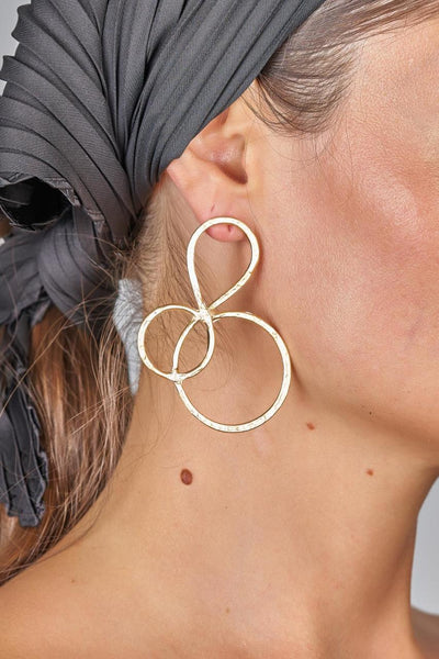Silver Abstract Swirl Artisan Earrings