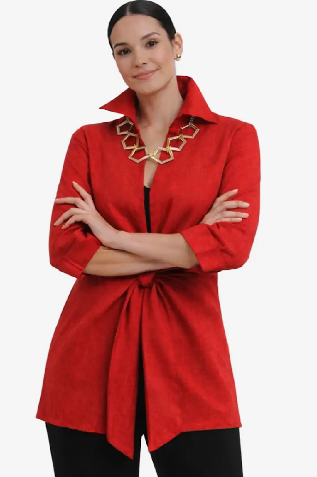 Red Linen 4 Ways To Wear Wrap Top