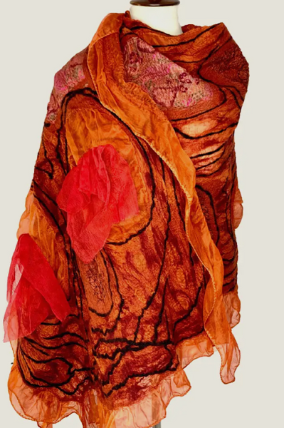 Orange Burnt Orange Scarf Shawl