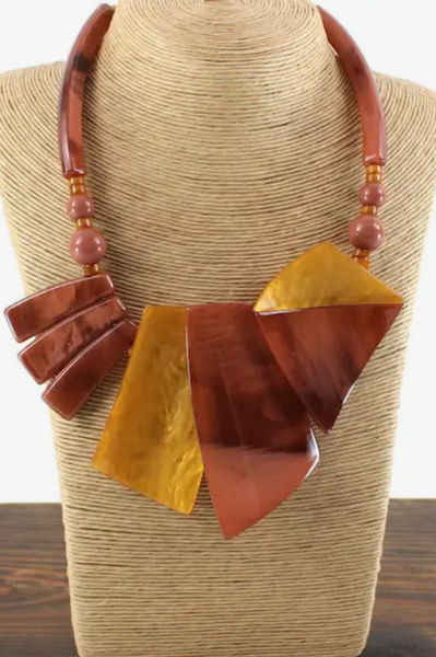 Shades of Brown Abstract Necklace