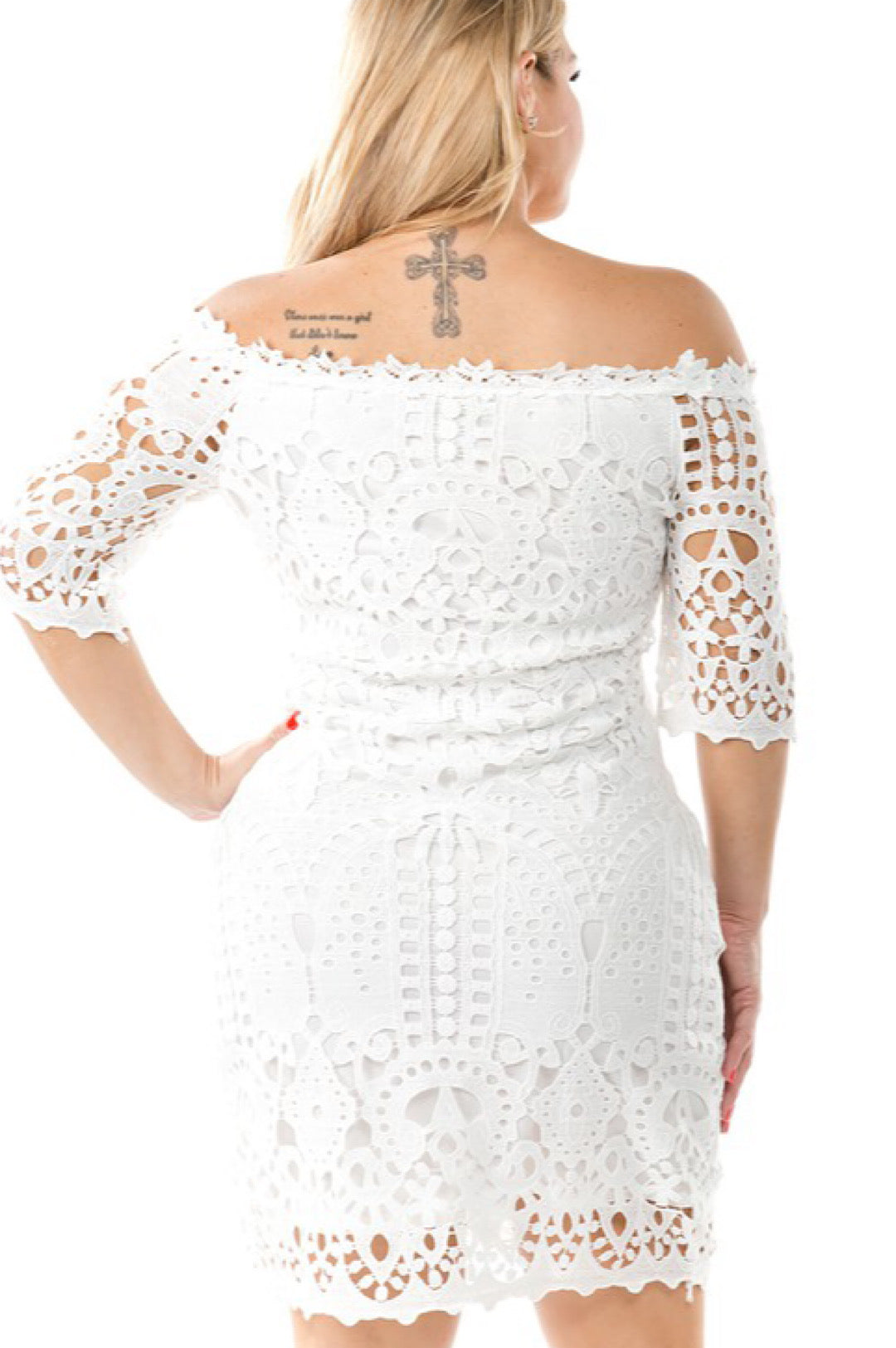 White Lace Off The Shoulder Dress Top