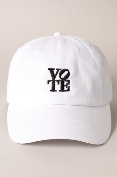 Black White Vote Baseball Cap