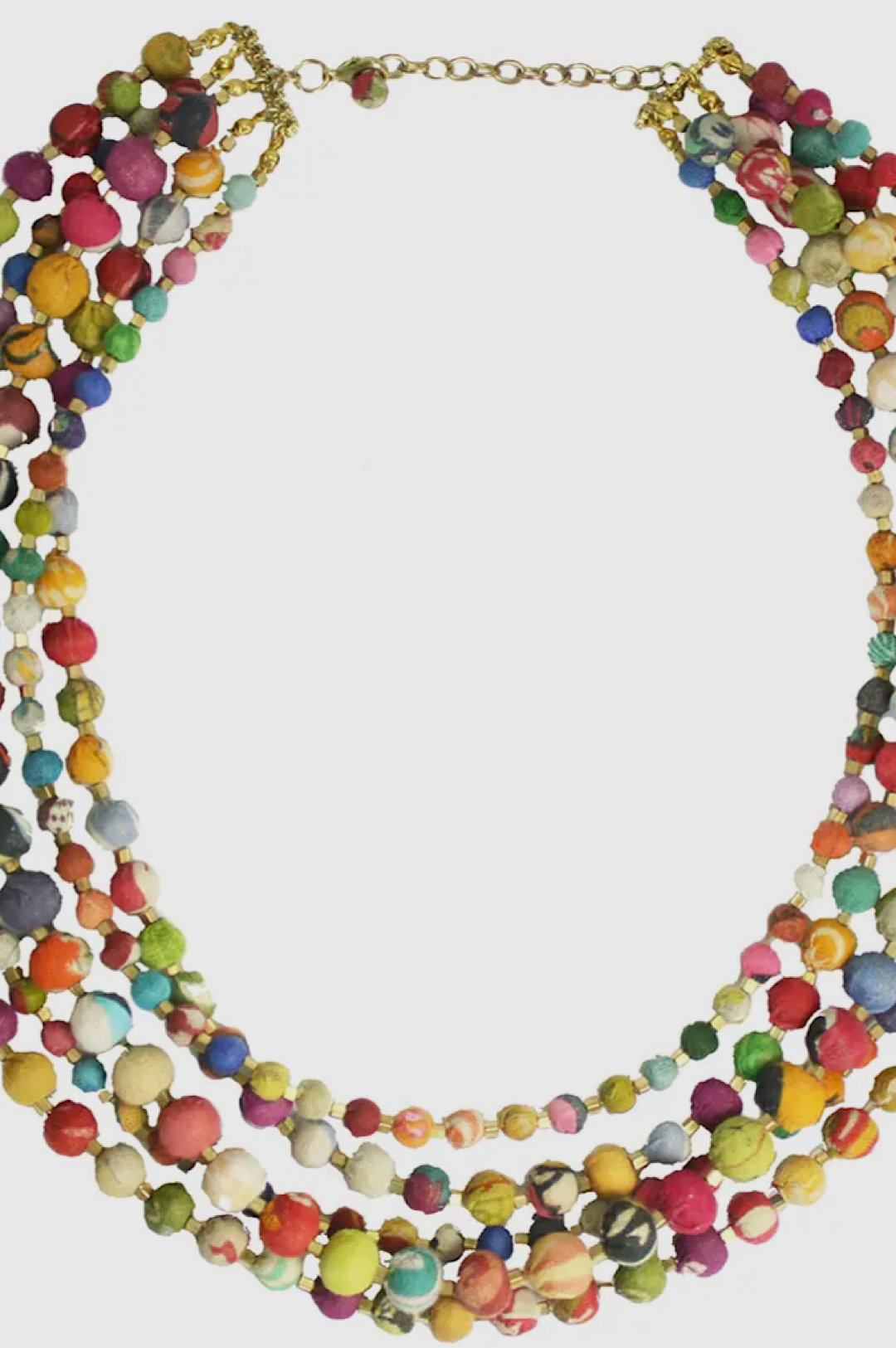 Five Strand Multi Color Bead Necklace