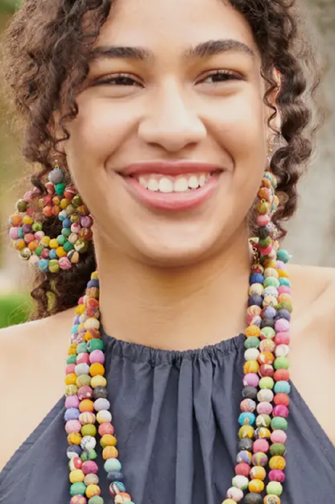 Circular Colorful Bead Earrings