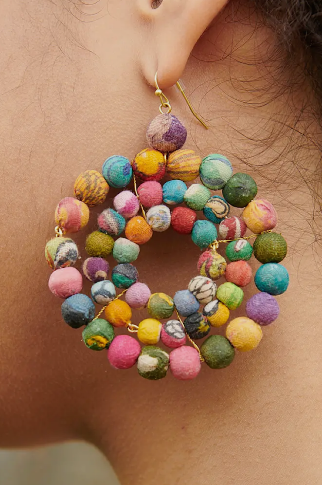 Circular Colorful Bead Earrings