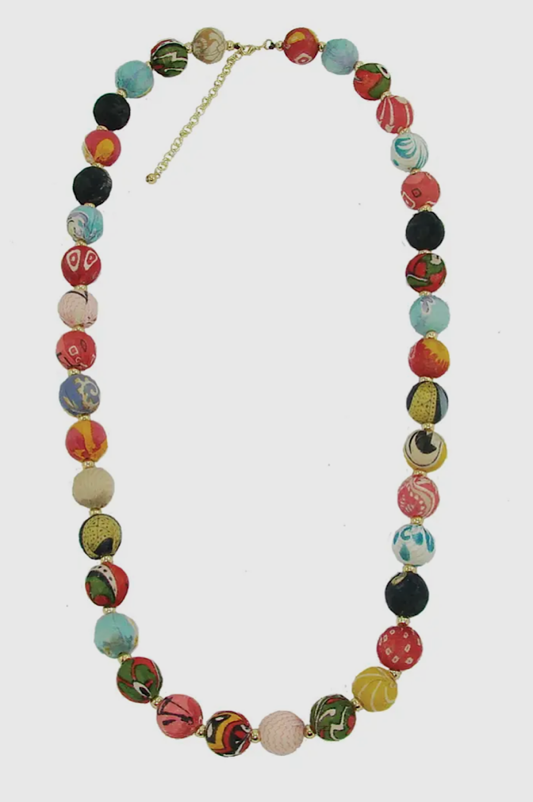 Long Single Strand Multi Color Bead Necklace