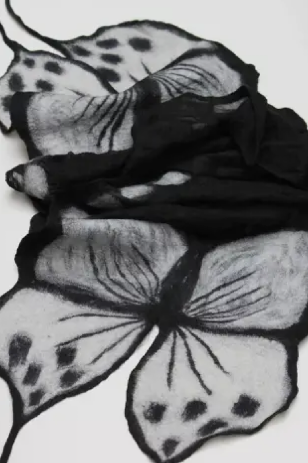 Black White Butterfly Wrap Scarf Shawl