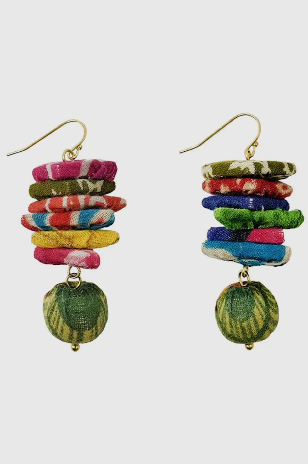 Stacked Colorful Bead Earrings