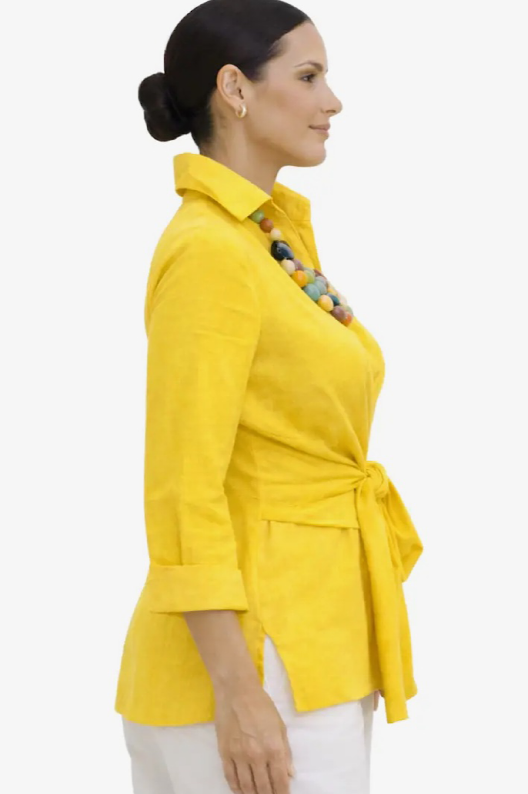 Yellow Linen 4 Ways To Wear Wrap Top