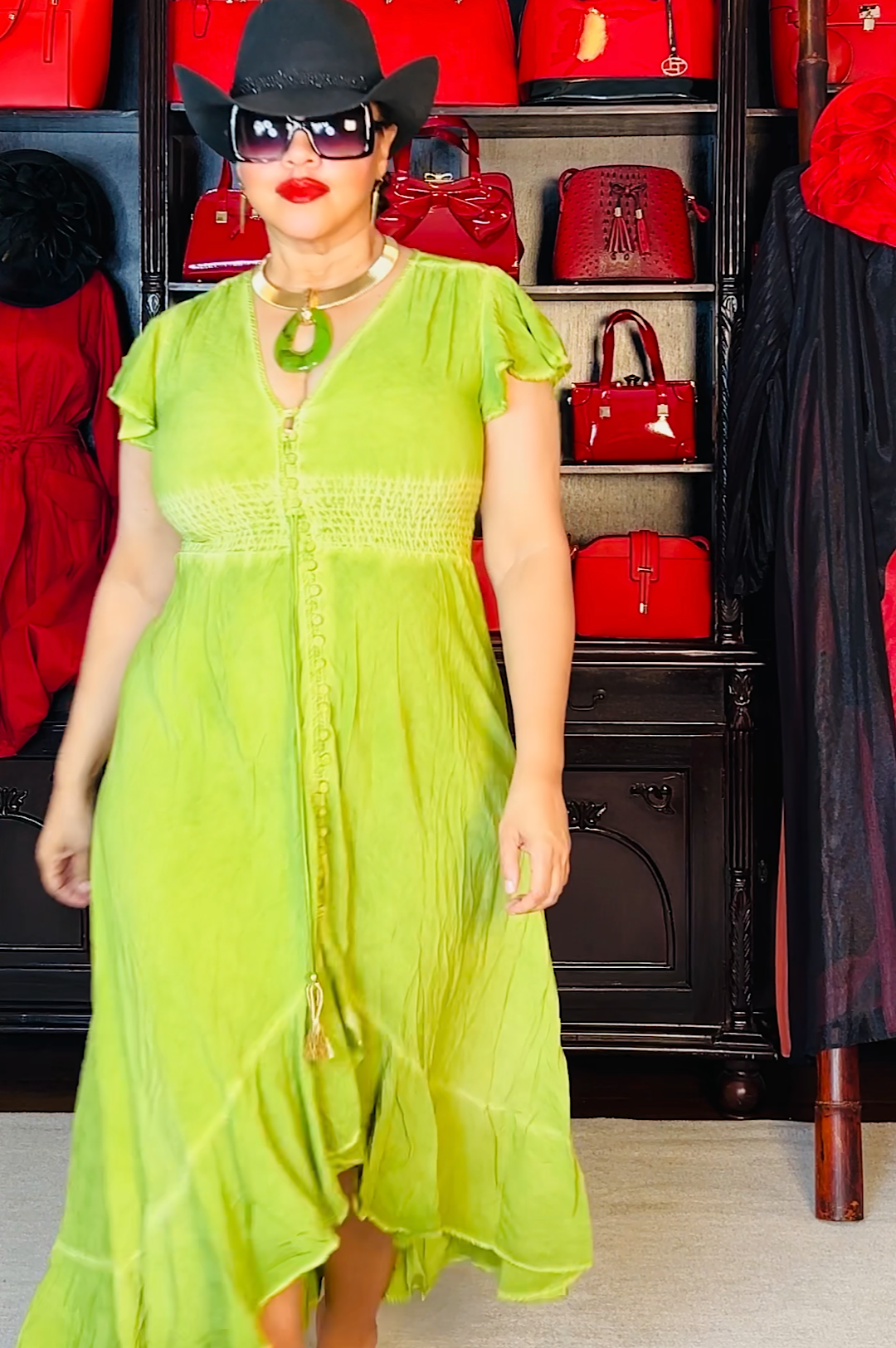 Apple Green High Low Dress