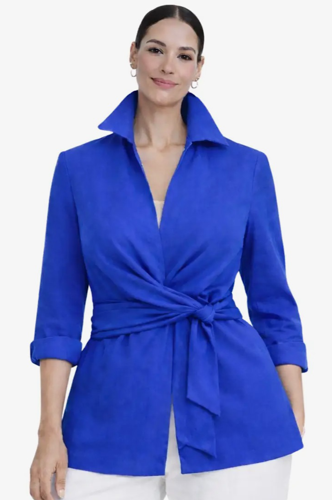 Royal Blue Linen 4 Ways To Wear Wrap Top