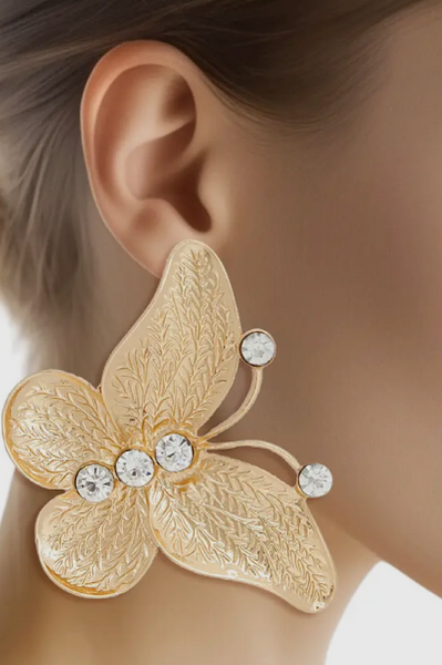 Gold X-Large Butterfly Earrings