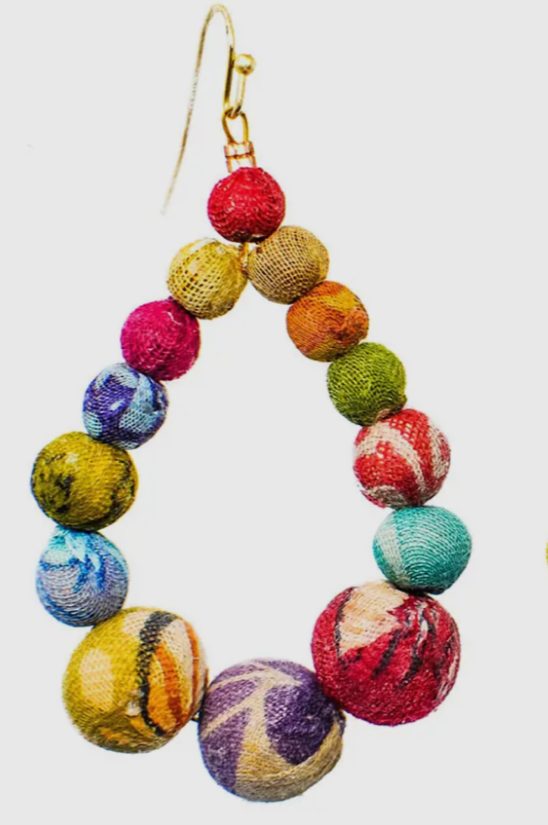 Graduated Teardrop Colorful Bead Earrings