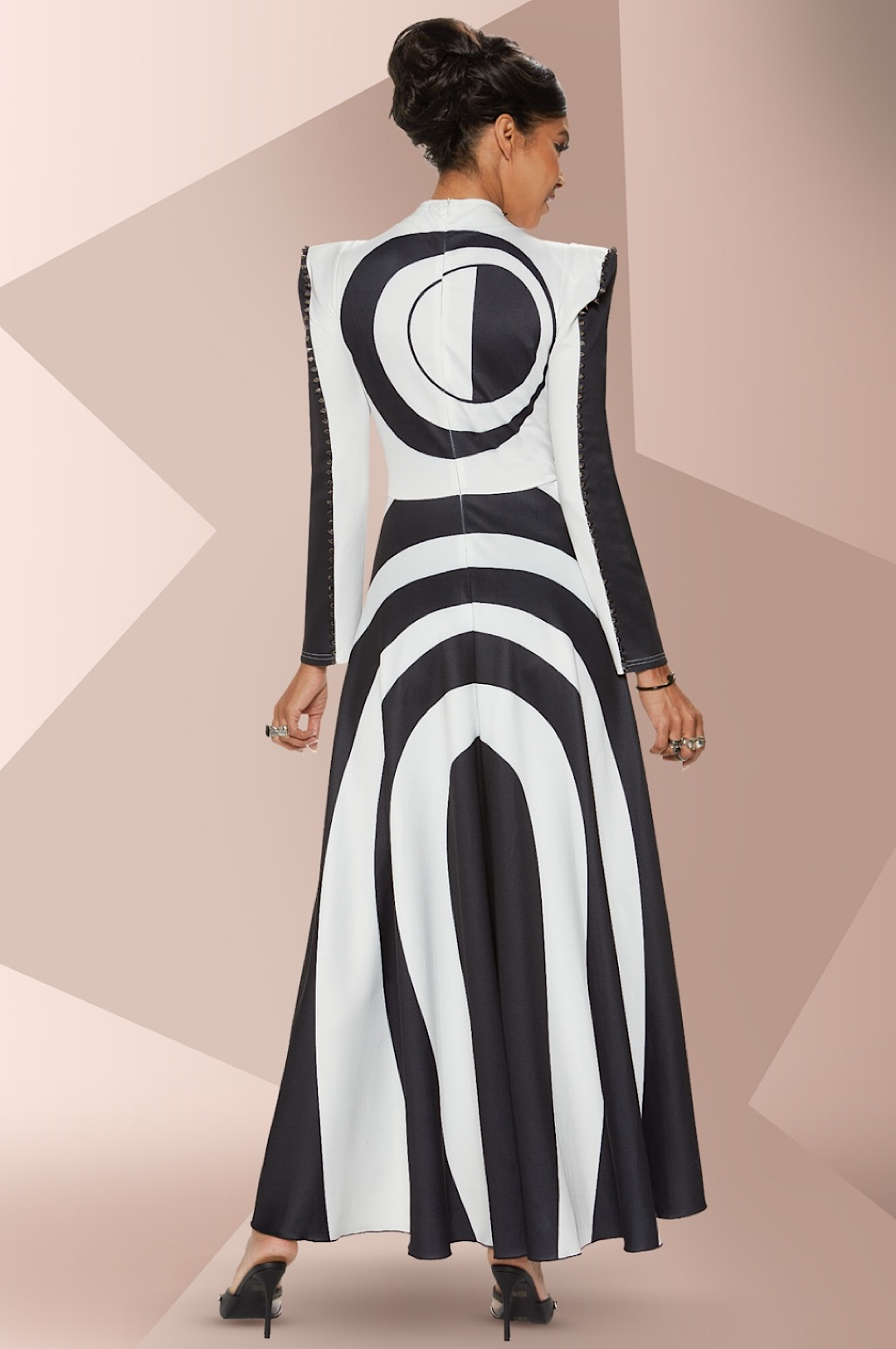 Black White Abstract Print Dress
