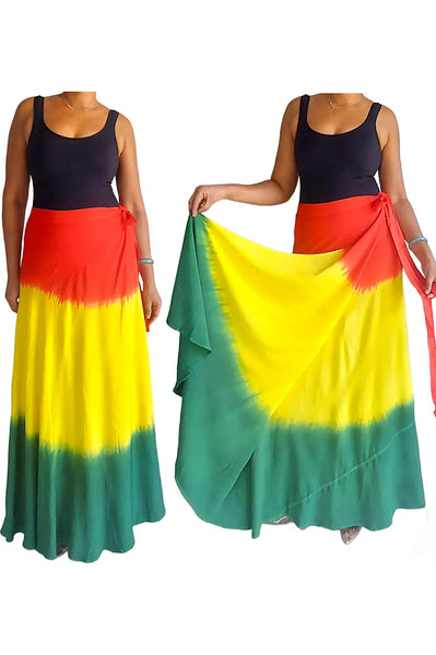 Tri Color One Size Wrap Skirt