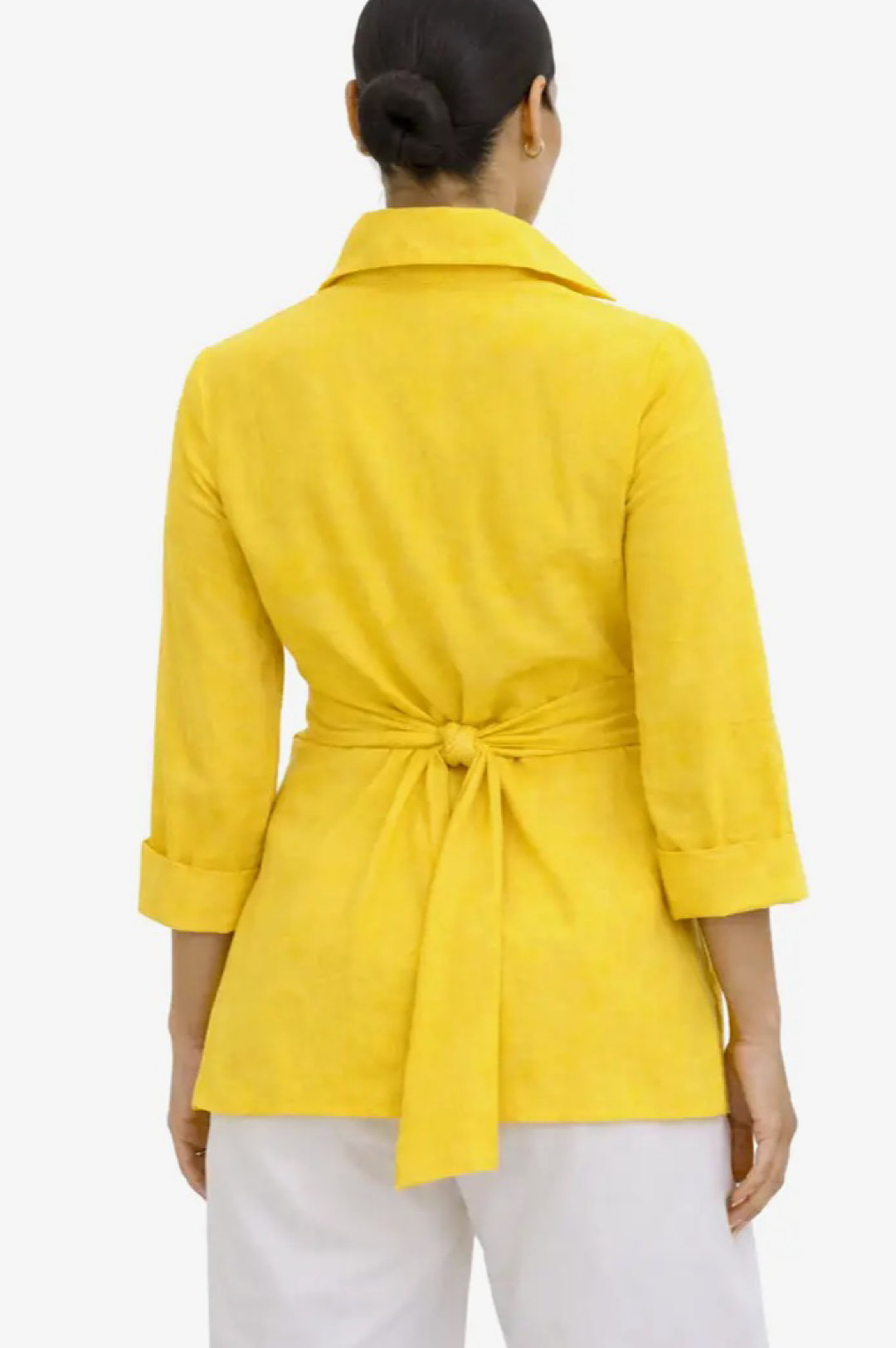 Yellow Linen 4 Ways To Wear Wrap Top