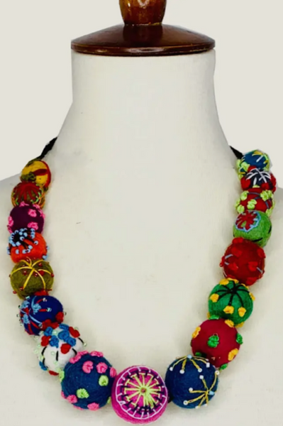 Multi Color Mesh Ball Necklace