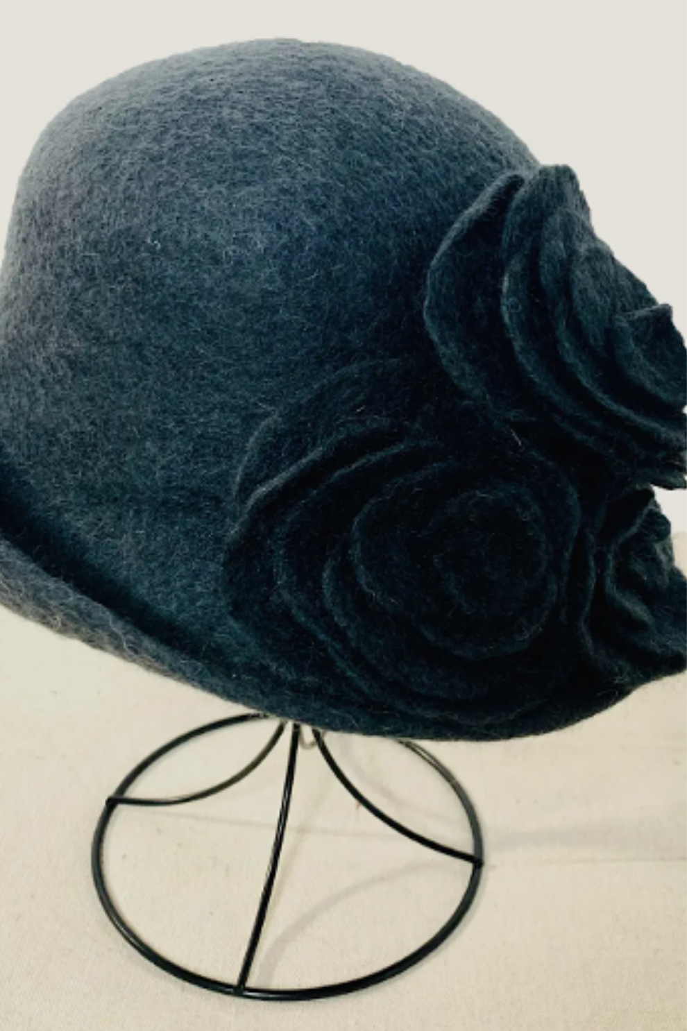 Grey Flower Detail Winter Hat