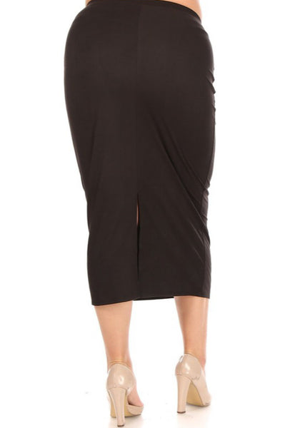 Black Fitted Pencil Skirt