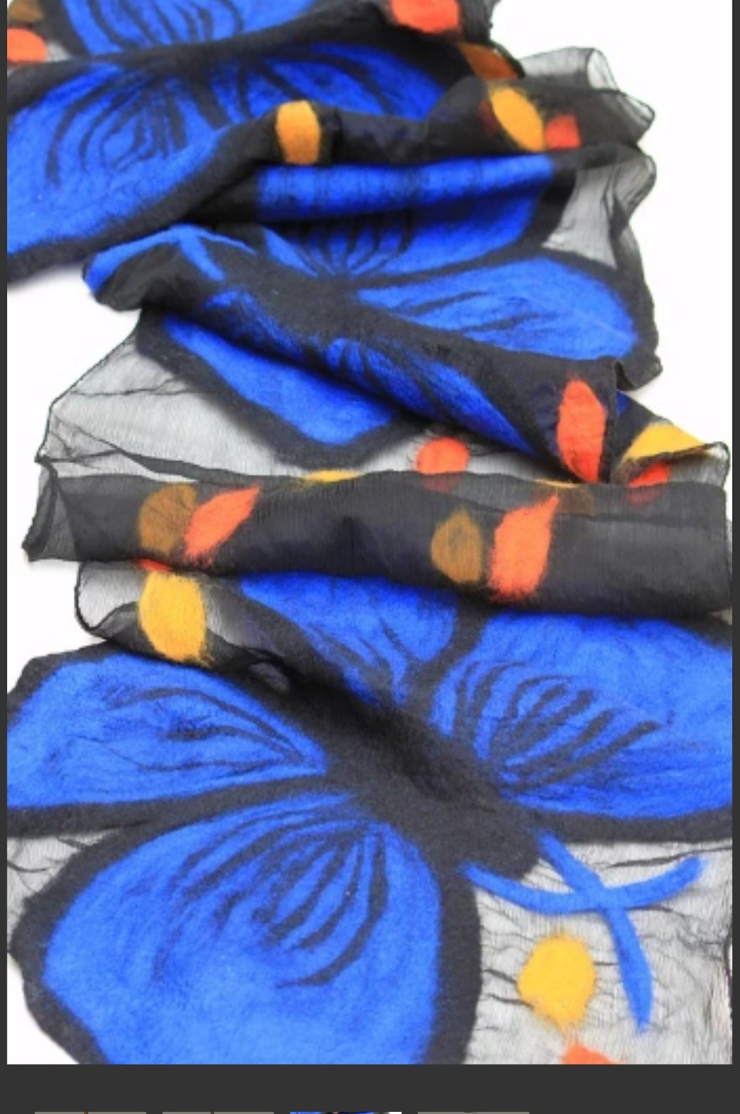 Multi Royal Blue Butterfly Wrap Scarf Shawl