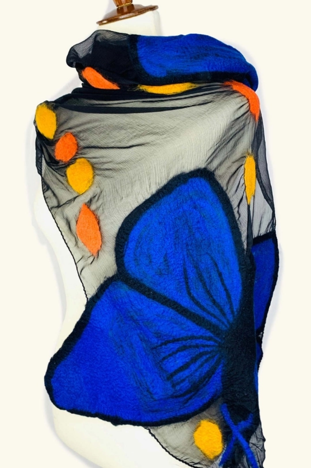 Multi Royal Blue Butterfly Wrap Scarf Shawl