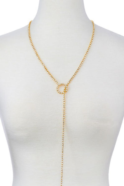 Gold or Silver Rhinestone Toggle Necklace