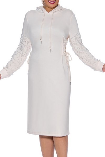 Ivory Peal Hoodie Dress (7851344822446)