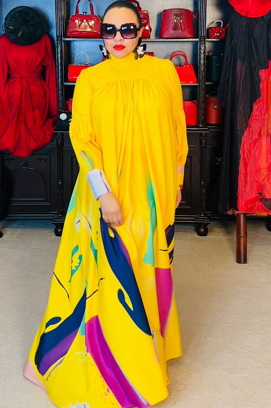 Copy of Yellow Multi Color Maxi Dress (7994075185326)