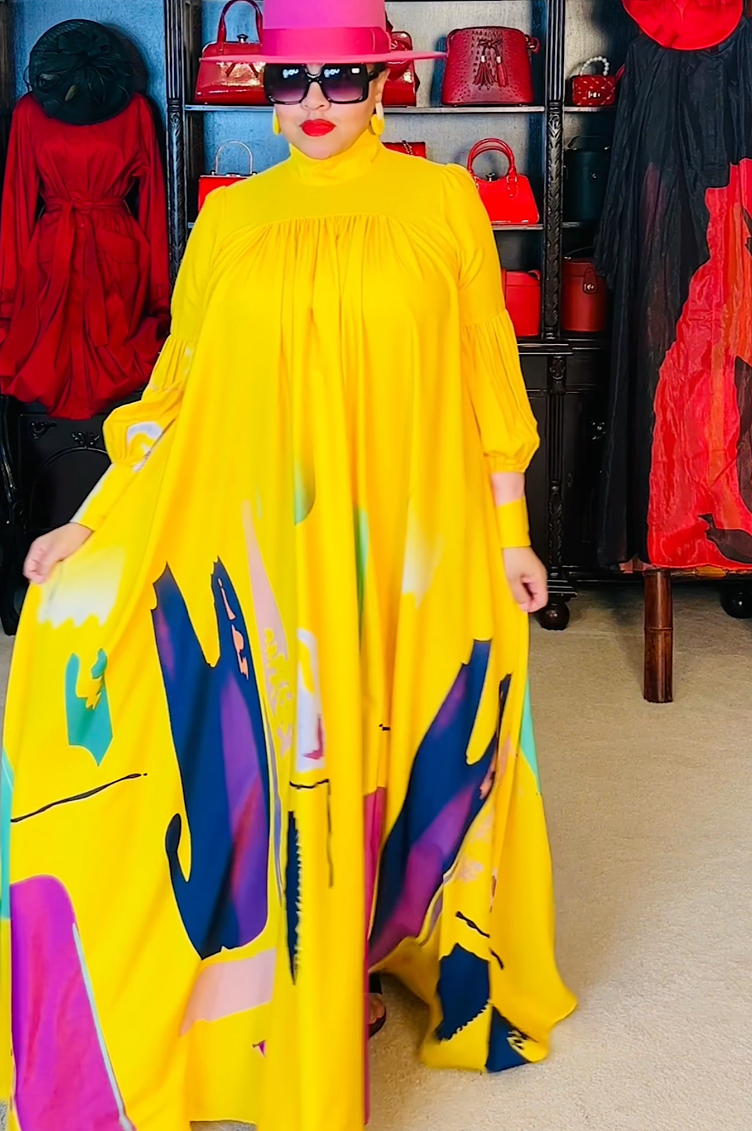 Copy of Yellow Multi Color Maxi Dress (7994075185326)