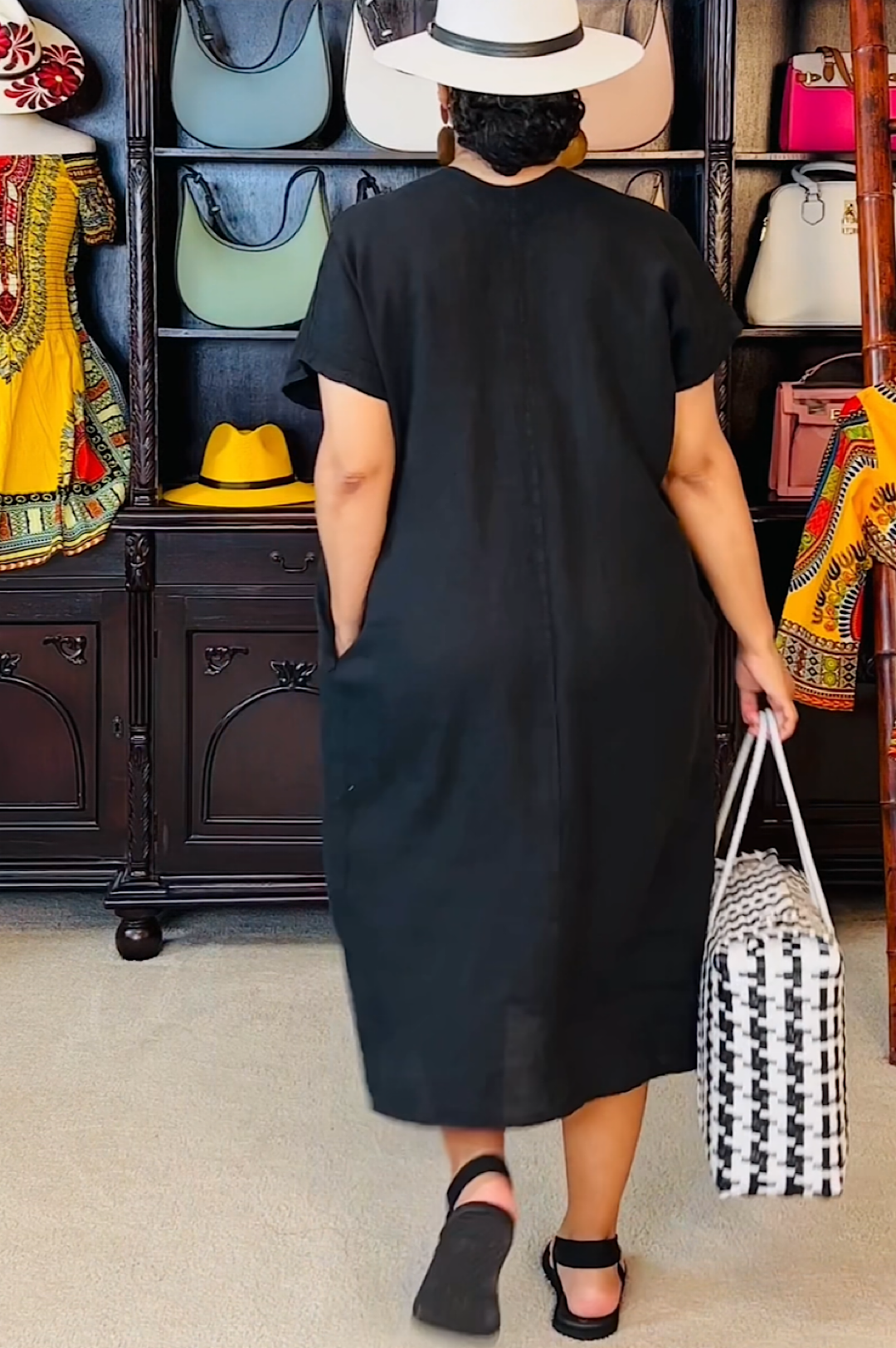 Black Italian Linen Dress (7771818328238) (7988600176814)