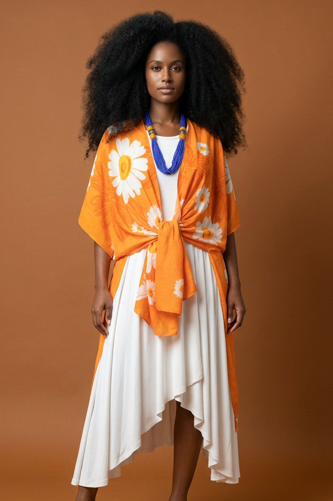 Orange One Size Fits All Light Weight Scarf Top