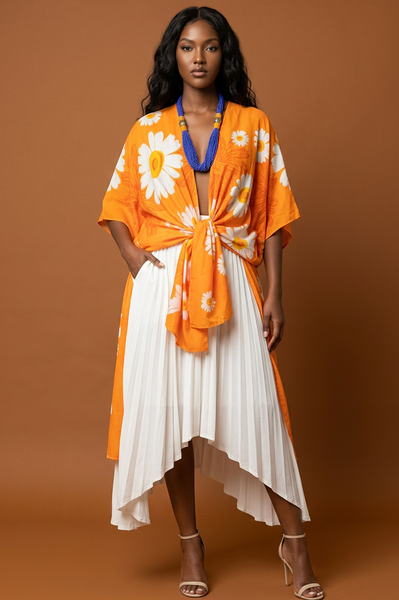 Orange One Size Fits All Light Weight Scarf Top