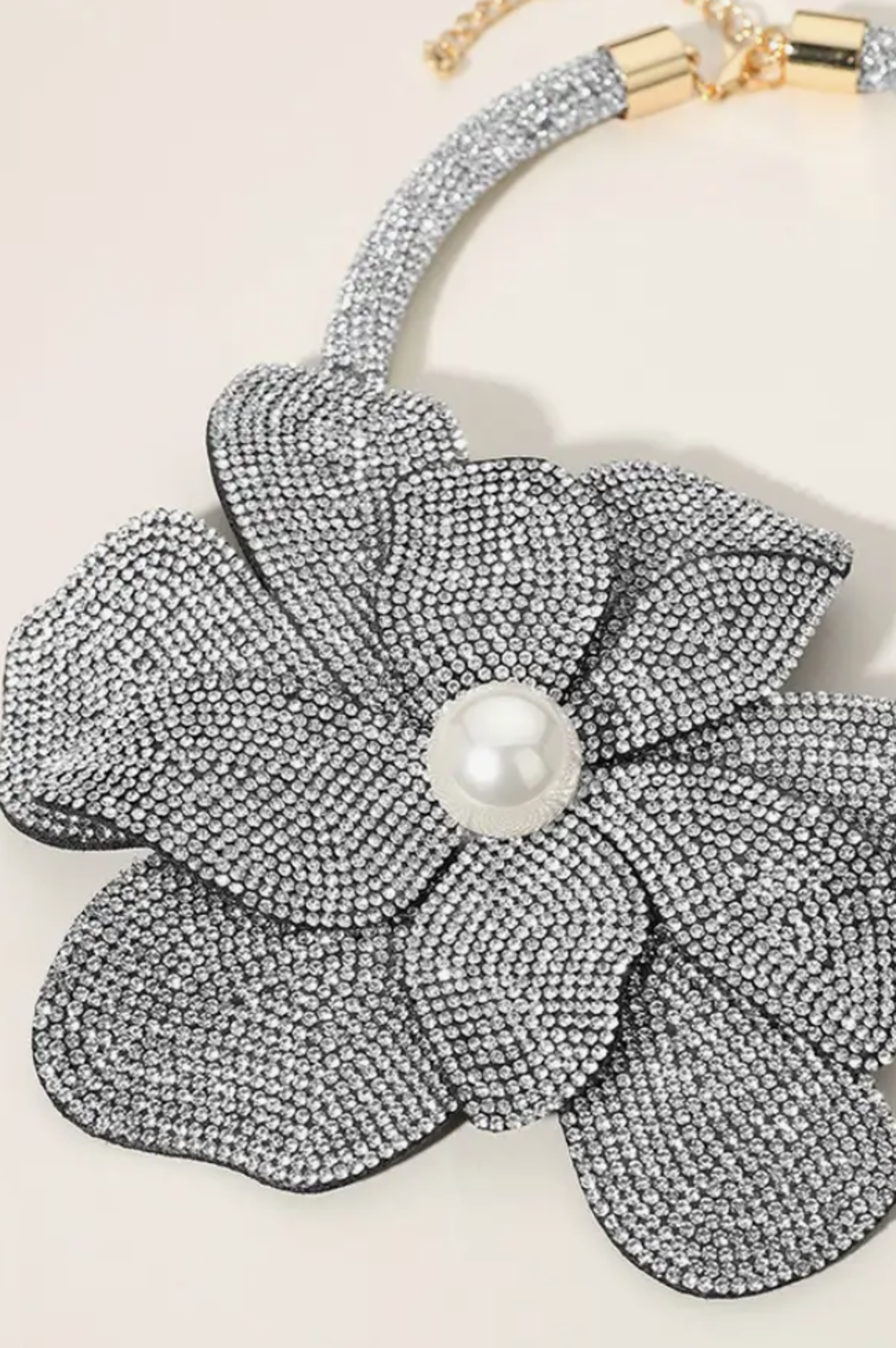 Colorful Crystal Pearl Flower Necklace