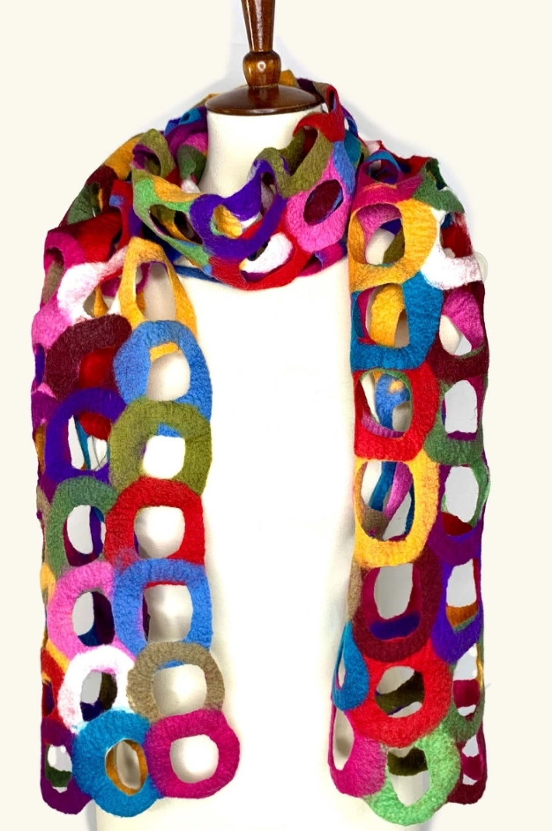 Multi Color Loops & Hoops Wrap Scarf Shawl