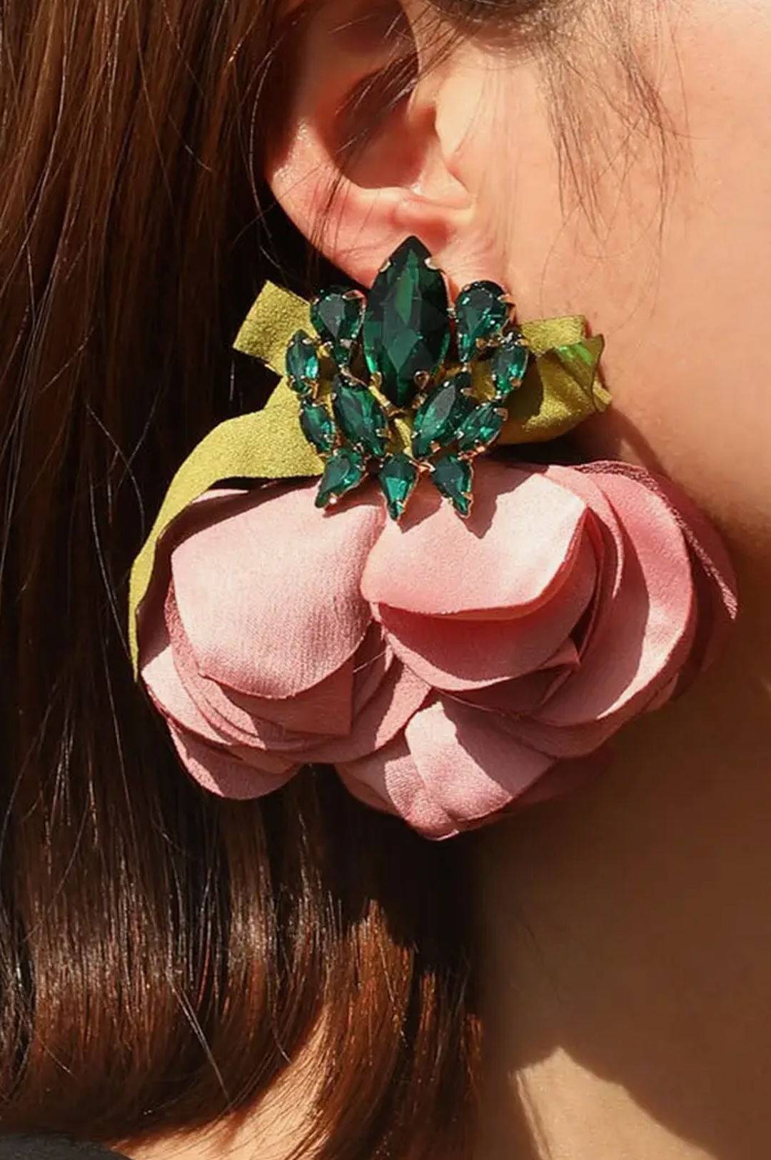 Blue Handmade Silky Petal Style Earrings